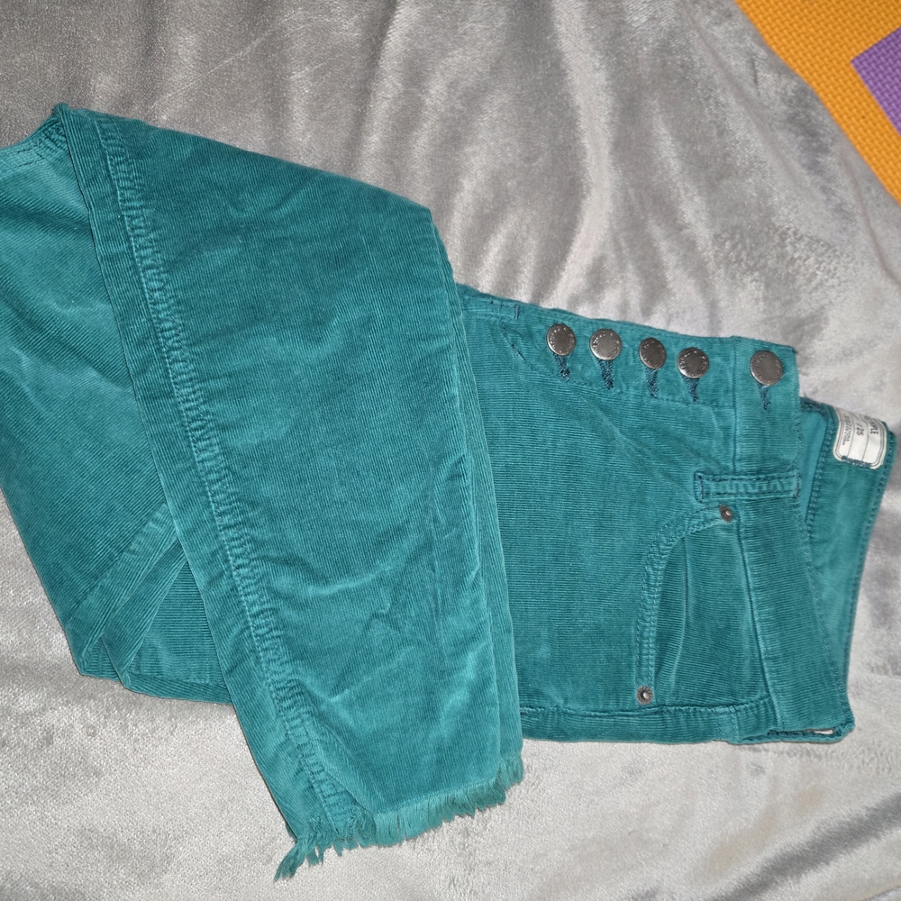 Free People Teal High Rise Women Jeans